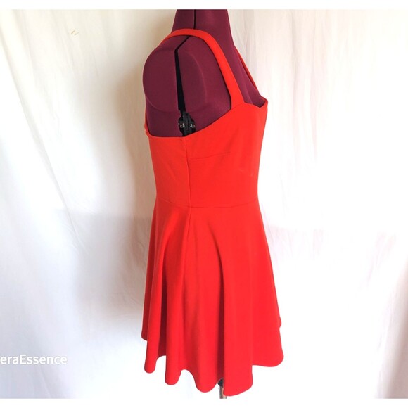 Forever 21 Women Dress Large Red wide cross Straps Sleeveless Fit Flared Mini - Picture 2 of 6